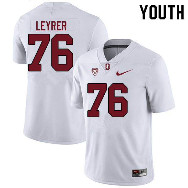 Youth #76 Jack Leyrer Stanford Cardinal College Football Jerseys Sale-White - Click Image to Close